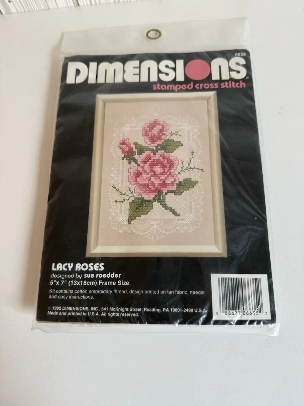 Sealed DIMENSIONS Stamped Cross Stitch Lacy Roses 5